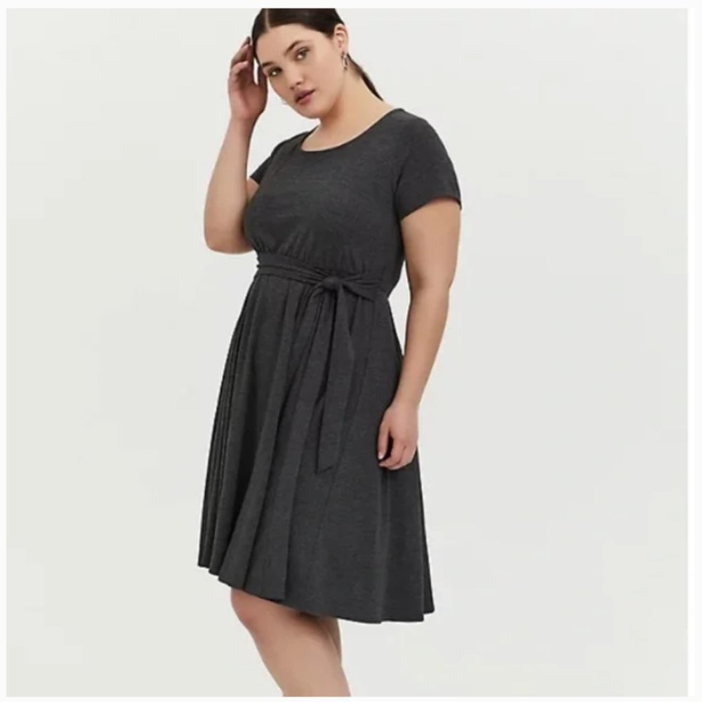 torrid dark grey jersey skater dress